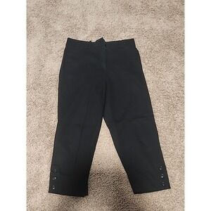 Counterparts Women's Pull On Black Pants Size 8 Stretch, button & zipper